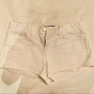 J Brand white mini jean shorts